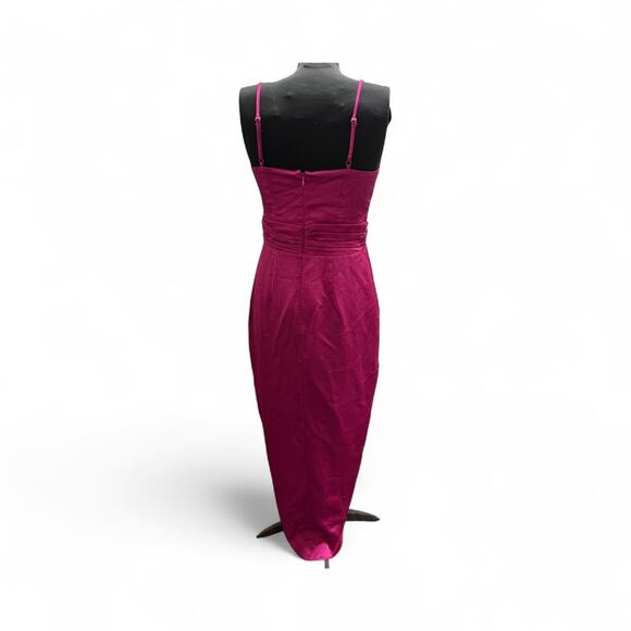 Express Slip Cami Tulip Dress Womens S Fuschia Party Cocktail Formal Evening NWT - Picture 2 of 9